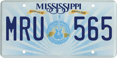 MS license plate MRU565