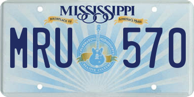 MS license plate MRU570