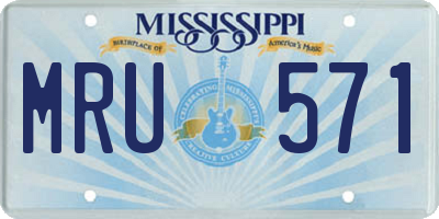 MS license plate MRU571