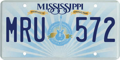 MS license plate MRU572