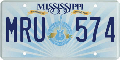 MS license plate MRU574