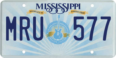 MS license plate MRU577