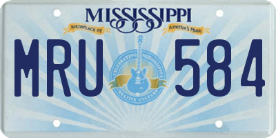 MS license plate MRU584