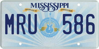 MS license plate MRU586
