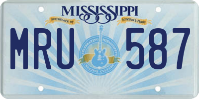 MS license plate MRU587