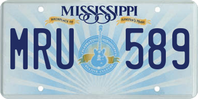MS license plate MRU589