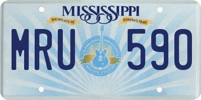 MS license plate MRU590