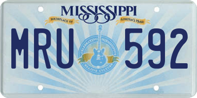 MS license plate MRU592