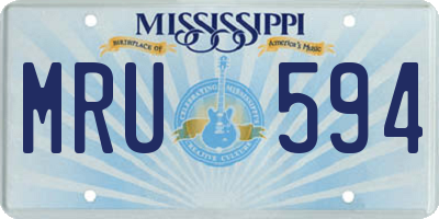 MS license plate MRU594