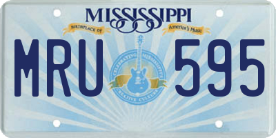 MS license plate MRU595