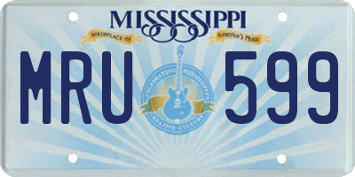 MS license plate MRU599