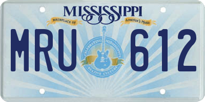 MS license plate MRU612