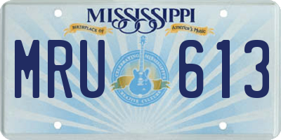 MS license plate MRU613