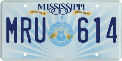 MS license plate MRU614