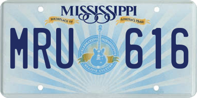 MS license plate MRU616