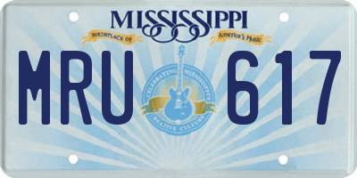 MS license plate MRU617