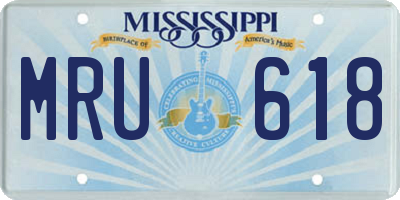 MS license plate MRU618