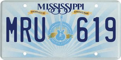 MS license plate MRU619