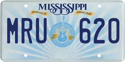 MS license plate MRU620