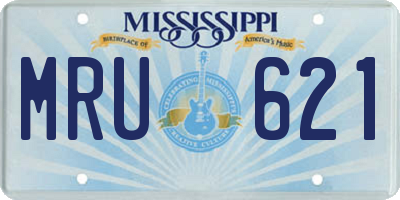 MS license plate MRU621