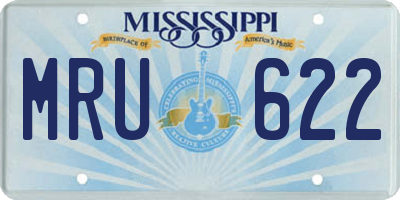 MS license plate MRU622