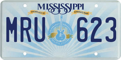 MS license plate MRU623