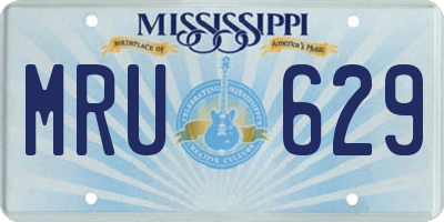 MS license plate MRU629