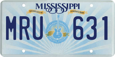 MS license plate MRU631