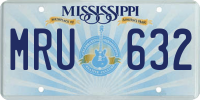 MS license plate MRU632