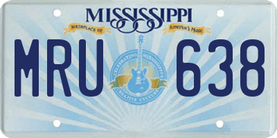MS license plate MRU638