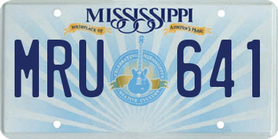 MS license plate MRU641