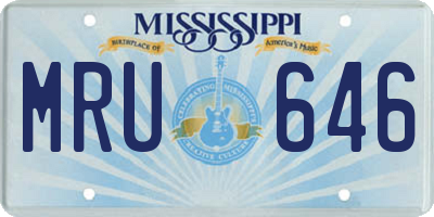 MS license plate MRU646