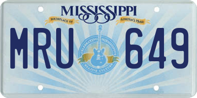 MS license plate MRU649
