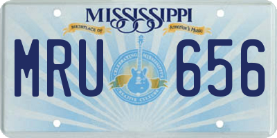 MS license plate MRU656
