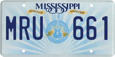 MS license plate MRU661
