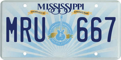 MS license plate MRU667