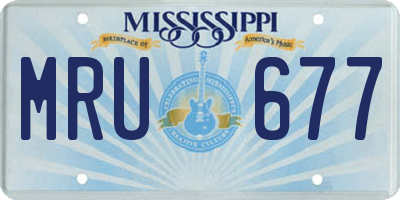 MS license plate MRU677