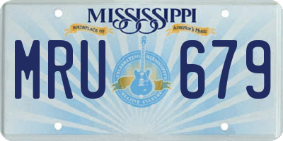 MS license plate MRU679