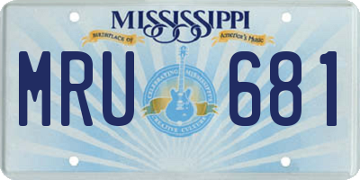 MS license plate MRU681