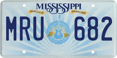 MS license plate MRU682
