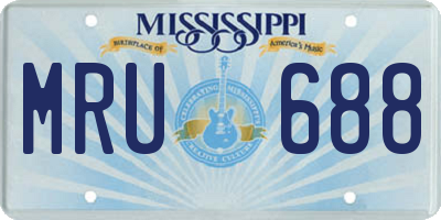 MS license plate MRU688