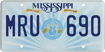 MS license plate MRU690