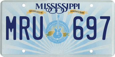 MS license plate MRU697
