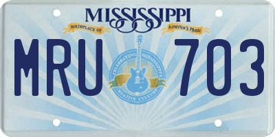 MS license plate MRU703