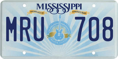 MS license plate MRU708