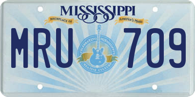 MS license plate MRU709