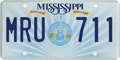 MS license plate MRU711