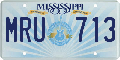 MS license plate MRU713