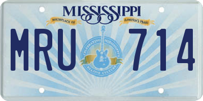 MS license plate MRU714