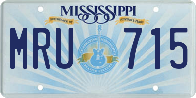 MS license plate MRU715
